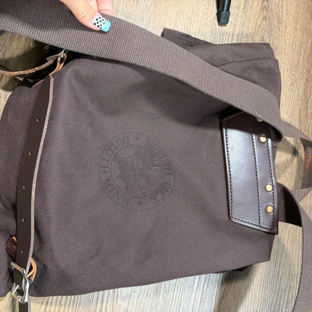 Duluth Pack Scout Backpack Brown Canvas Leather Straps Made in USA Daypack